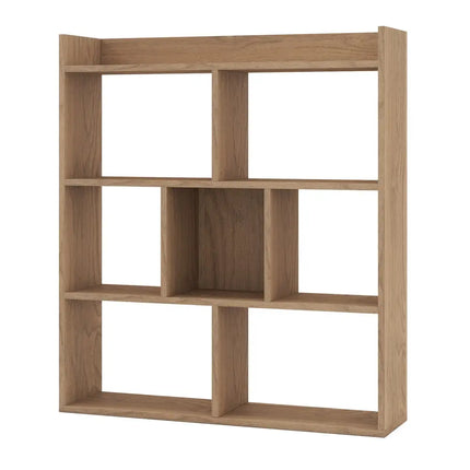 7 Cubes Open-back Bookshelf with Anti-Toppling Devices-Natural - Natural - Bookcases