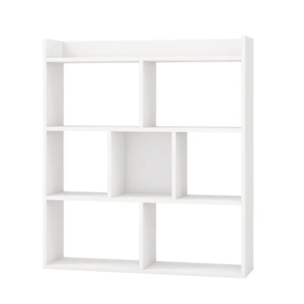 7 Cubes Open-back Bookshelf with Anti-Toppling Devices-White - White - Bookcases