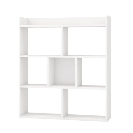 7 Cubes Open-back Bookshelf with Anti-Toppling Devices-White - White - Bookcases