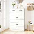7-Drawer Tall Dresser with Metal Handles and Anti-Tipping Kits-White - White - Dressers & Chests