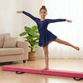 7 Feet Folding Portable Floor Balance Beam with Handles for Gymnasts-Rose - Rose Red - Yoga & Gym Mats