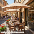 7 Feet Outdoor Rectangular Patio Umbrella with 3 Adjustable Heights-Coffee - Coffee - Outdoor Umbrellas