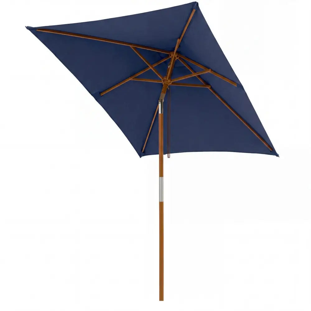 7 Feet Outdoor Rectangular Patio Umbrella with 3 Adjustable Heights-Navy - Navy - Outdoor Umbrellas