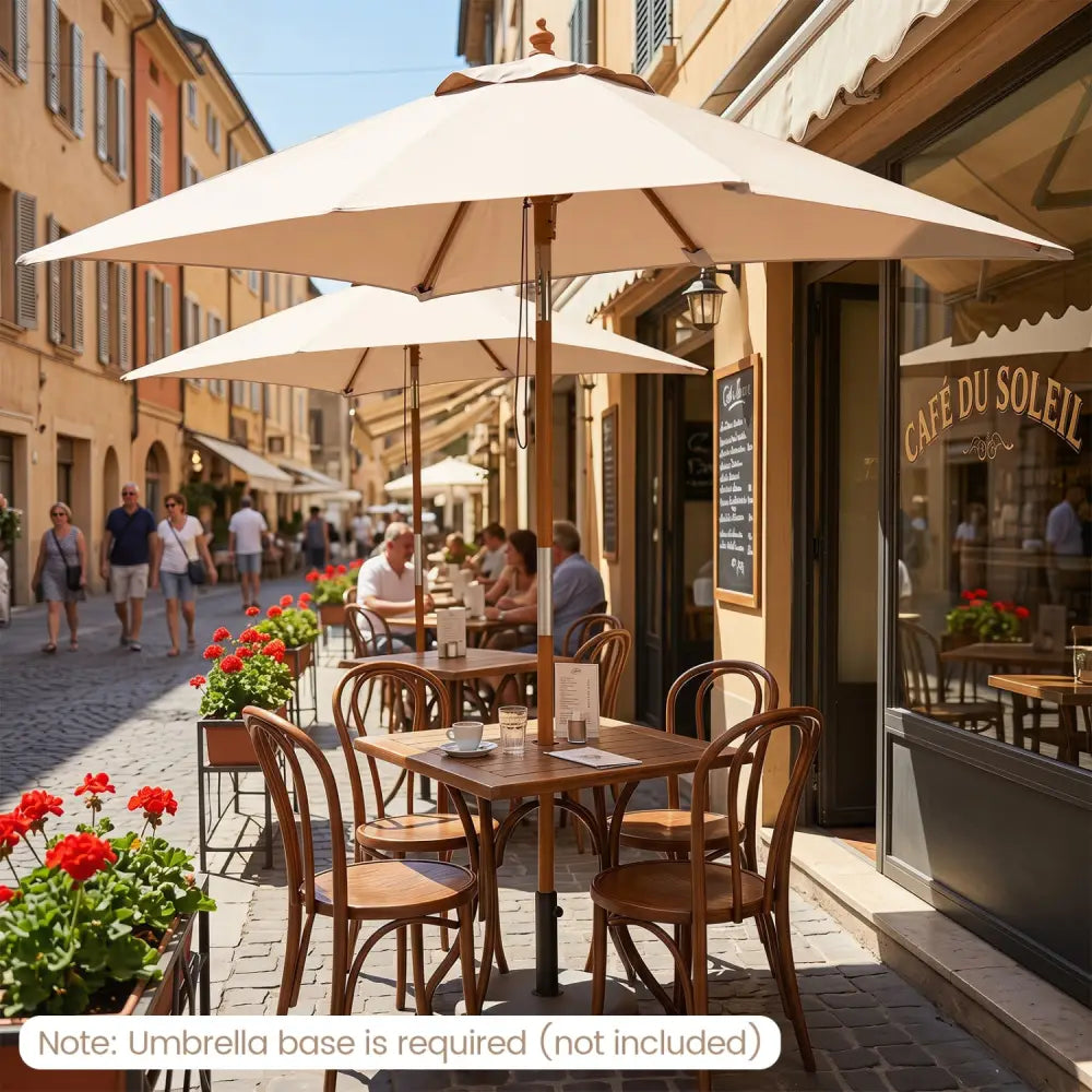 7 Feet Outdoor Rectangular Patio Umbrella with 3 Adjustable Heights-Beige - Beige - Outdoor Umbrellas