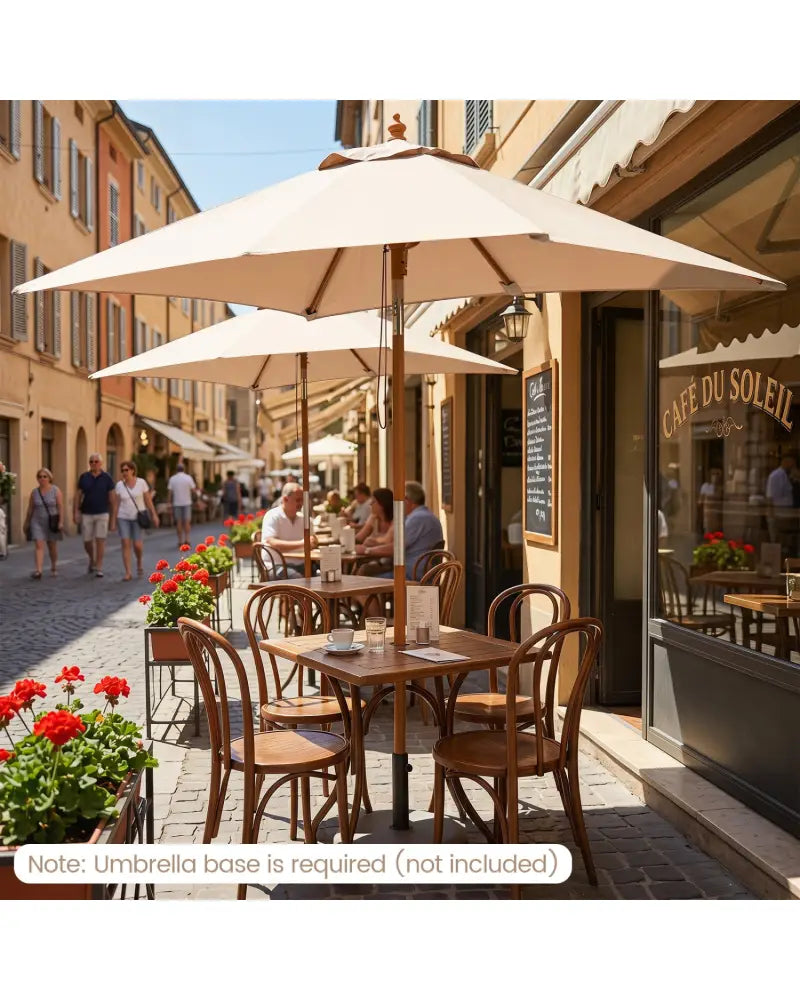 7 Feet Outdoor Rectangular Patio Umbrella with 3 Adjustable Heights-Beige - Beige - Outdoor Umbrellas
