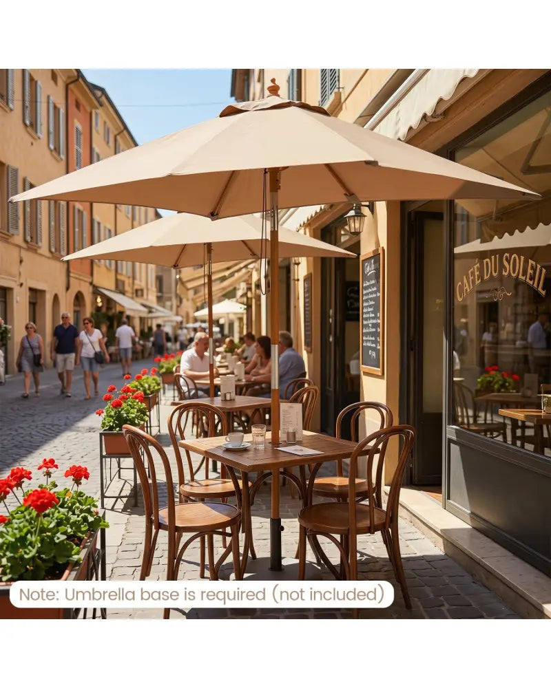 7 Feet Outdoor Rectangular Patio Umbrella with 3 Adjustable Heights-Coffee - Coffee - Outdoor Umbrellas