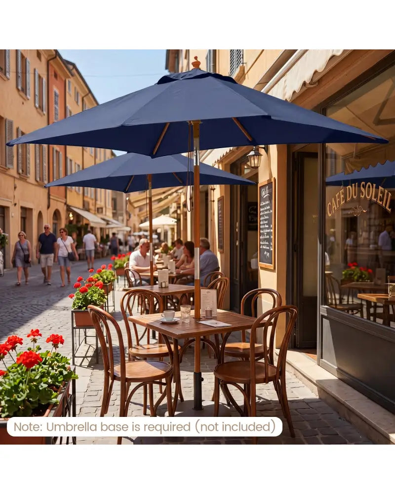 7 Feet Outdoor Rectangular Patio Umbrella with 3 Adjustable Heights-Navy - Navy - Outdoor Umbrellas