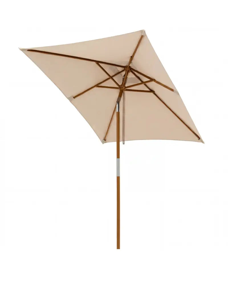 7 Feet Outdoor Rectangular Patio Umbrella with 3 Adjustable Heights-Beige - Beige - Outdoor Umbrellas