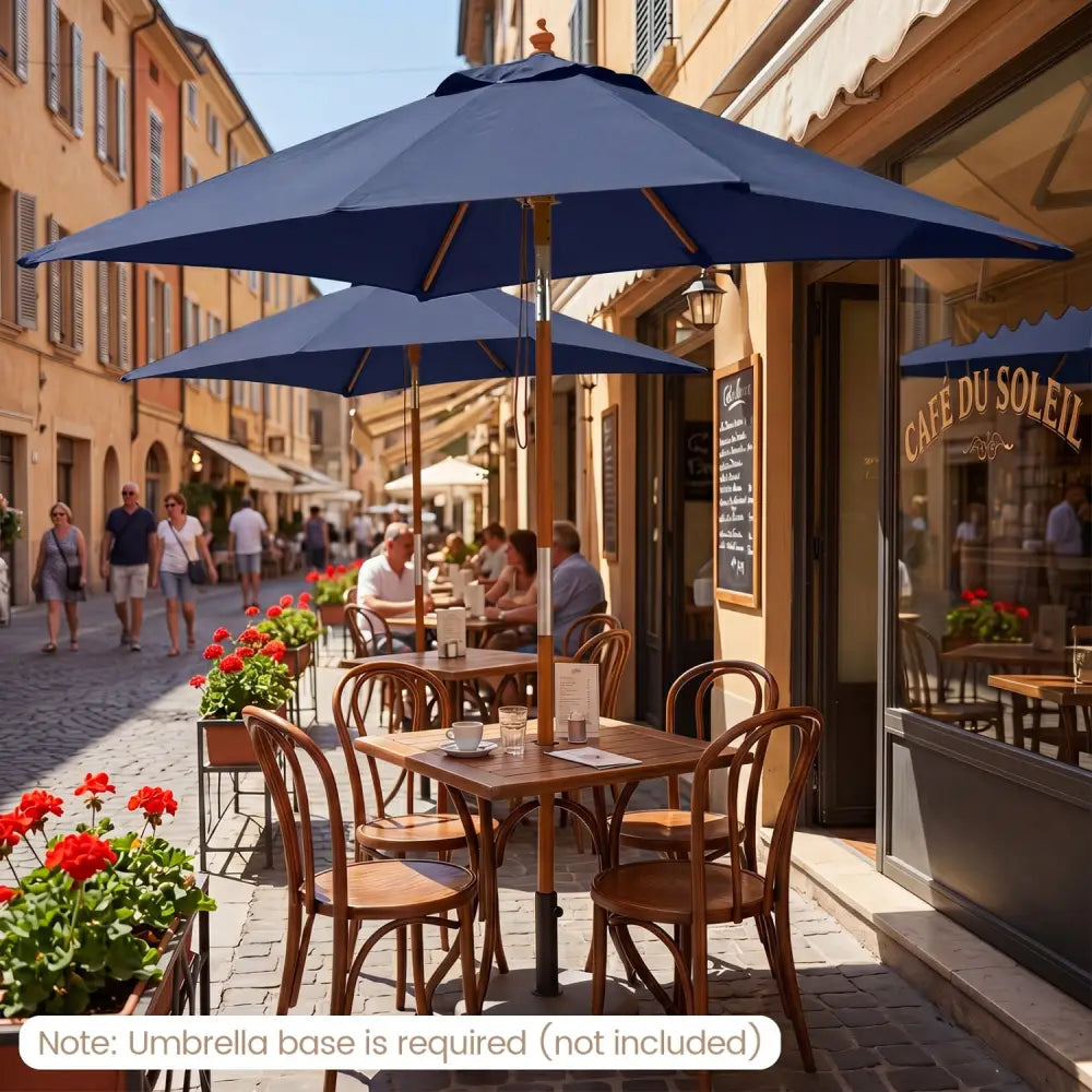 7 Feet Outdoor Rectangular Patio Umbrella with 3 Adjustable Heights-Navy - Navy - Outdoor Umbrellas