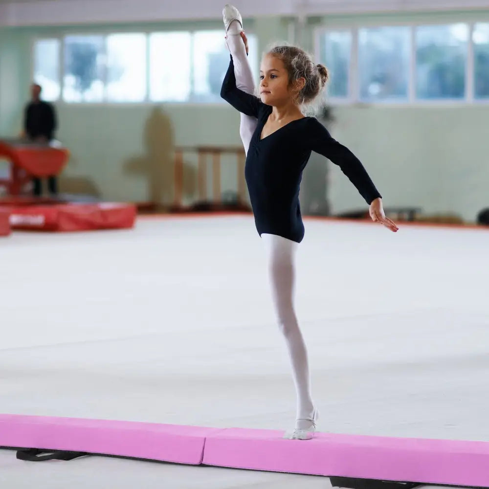 7 FT Folding Balance Beam with Removable Suede Cover and Non-slip Bottom-Purple - Purple - Yoga & Gym Mats