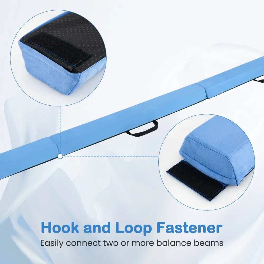 7 FT Folding Balance Beam with Removable Suede Cover and Non-slip Bottom-Navy - Navy - Yoga & Gym Mats