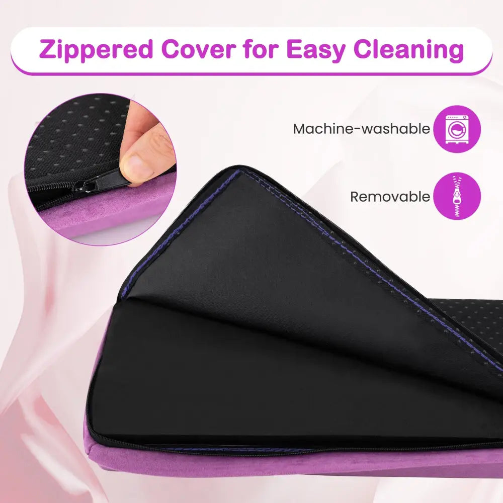 7 FT Folding Balance Beam with Removable Suede Cover and Non-slip Bottom-Purple - Purple - Yoga & Gym Mats