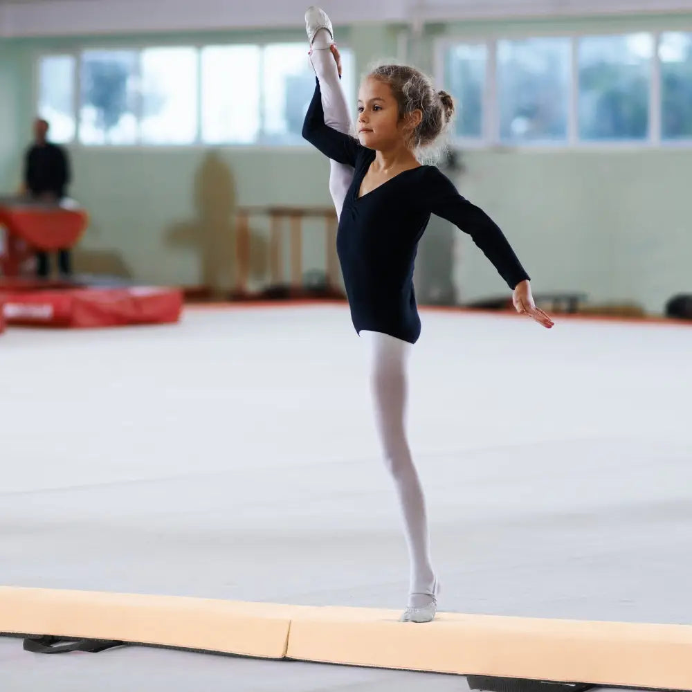 7 FT Folding Balance Beam with Removable Suede Cover and Non-slip Bottom-Khaki - Khaki - Yoga & Gym Mats