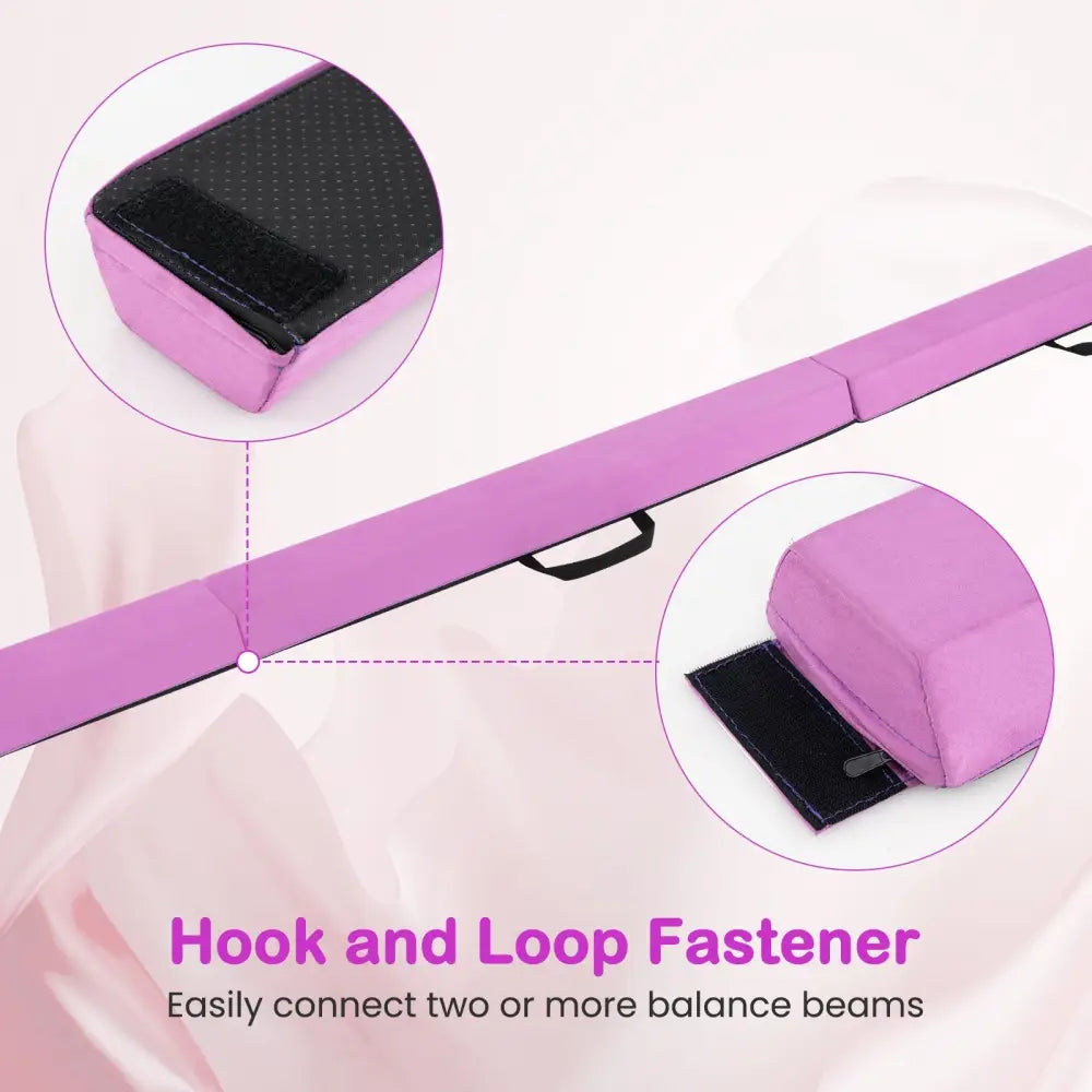 7 FT Folding Balance Beam with Removable Suede Cover and Non-slip Bottom-Purple - Purple - Yoga & Gym Mats