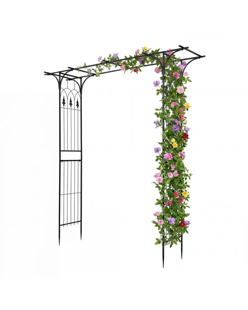 7 FT Garden Arch Arbor with Flat Top Design for Climbing Plants - Garden Arbors