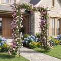 7 FT Garden Arch Arbor with Flat Top Design for Climbing Plants - Garden Arbors