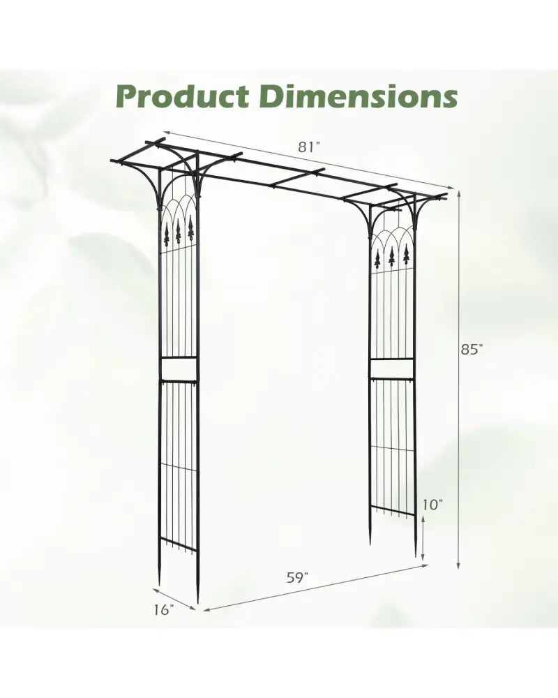 7 FT Garden Arch Arbor with Flat Top Design for Climbing Plants - Garden Arbors