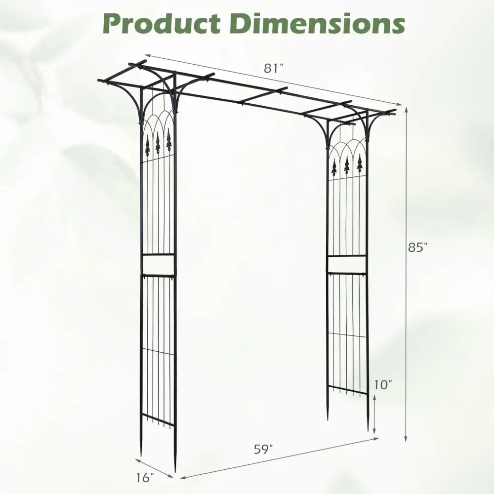 7 FT Garden Arch Arbor with Flat Top Design for Climbing Plants - Garden Arbors