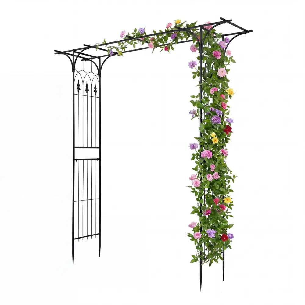 7 FT Garden Arch Arbor with Flat Top Design for Climbing Plants - Garden Arbors