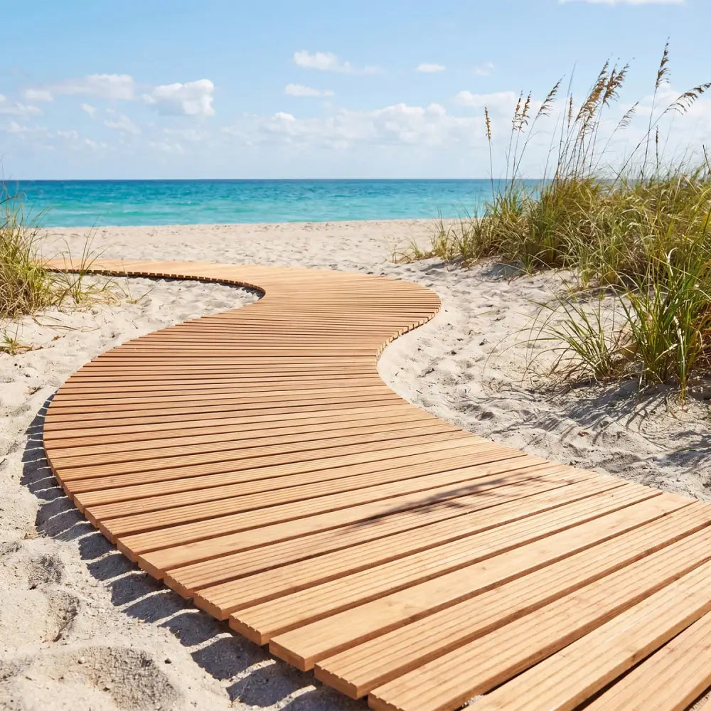7 FT Wooden Garden Pathway with Anti-slip Surface for Gardens Patios-Natural - Natural - Garden Pathways