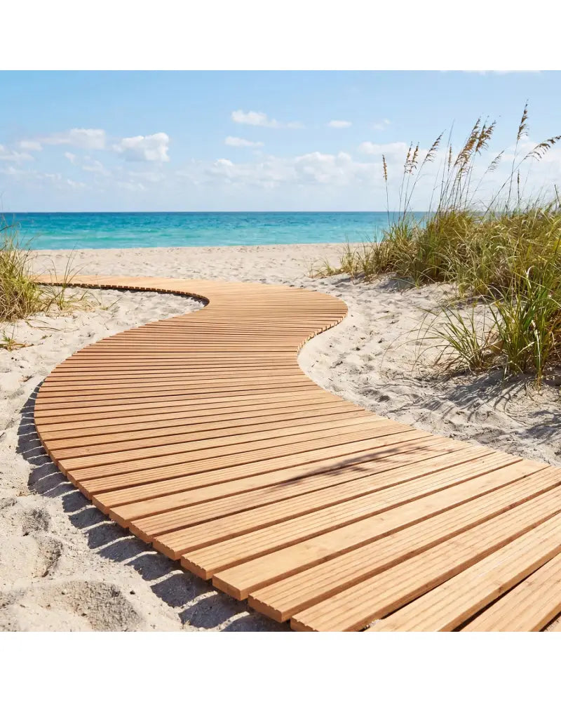 7 FT Wooden Garden Pathway with Anti-slip Surface for Gardens Patios-Natural - Natural - Garden Pathways