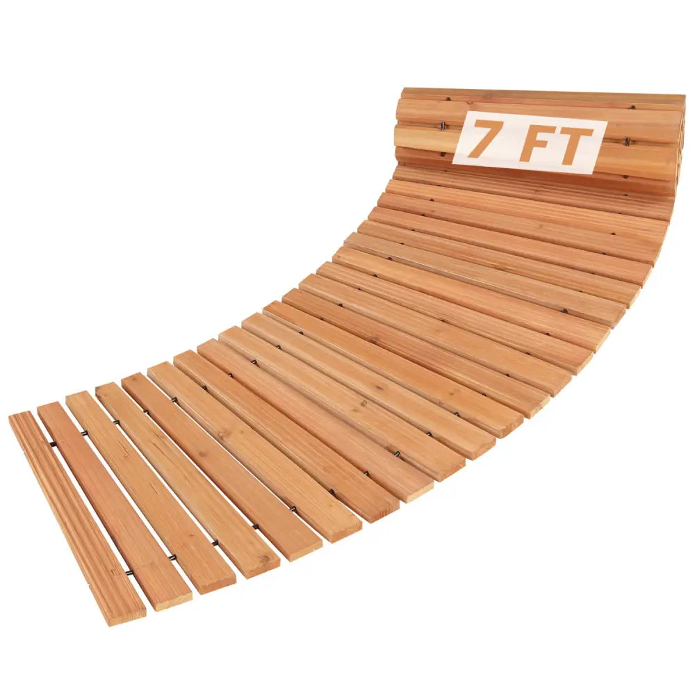 7 FT Wooden Garden Pathway with Anti-slip Surface for Gardens Patios-Natural - Natural - Garden Pathways