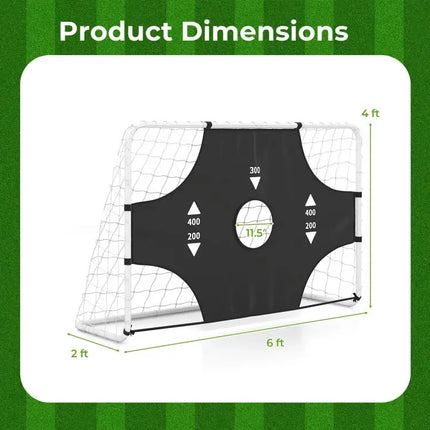 7 ft x 5 ft Soccer Goal Set for Backyard 2-in-1 Football Net with Removable Target Cloth - Sport Equipments