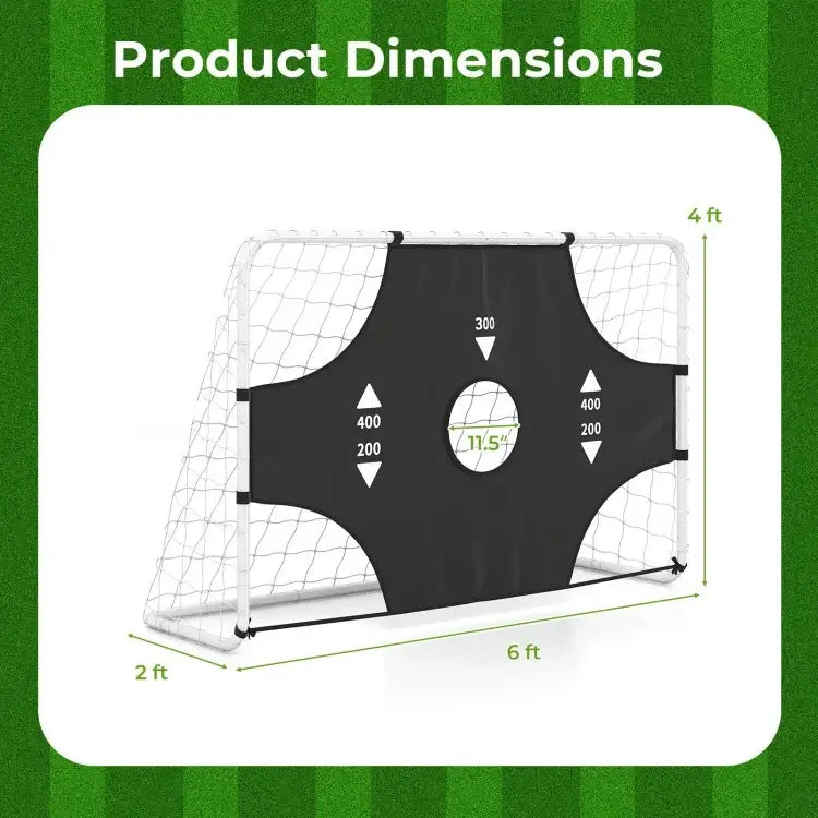 7 ft x 5 ft Soccer Goal Set for Backyard 2-in-1 Football Net with Removable Target Cloth - Sport Equipments