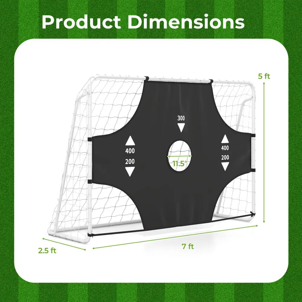 7 ft x 5 ft Soccer Goal Set for Backyard 2-in-1 Football Net with Removable Target Cloth - Sport Equipments