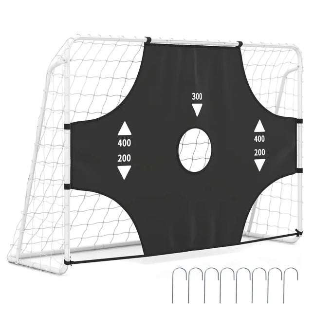 7 ft x 5 ft Soccer Goal Set for Backyard 2-in-1 Football Net with Removable Target Cloth - Sport Equipments