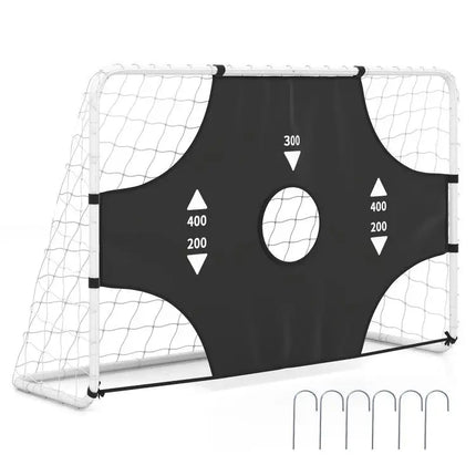 7 ft x 5 ft Soccer Goal Set for Backyard 2-in-1 Football Net with Removable Target Cloth - Sport Equipments