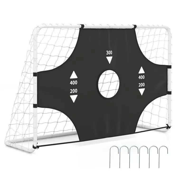 7 ft x 5 ft Soccer Goal Set for Backyard 2-in-1 Football Net with Removable Target Cloth - Sport Equipments
