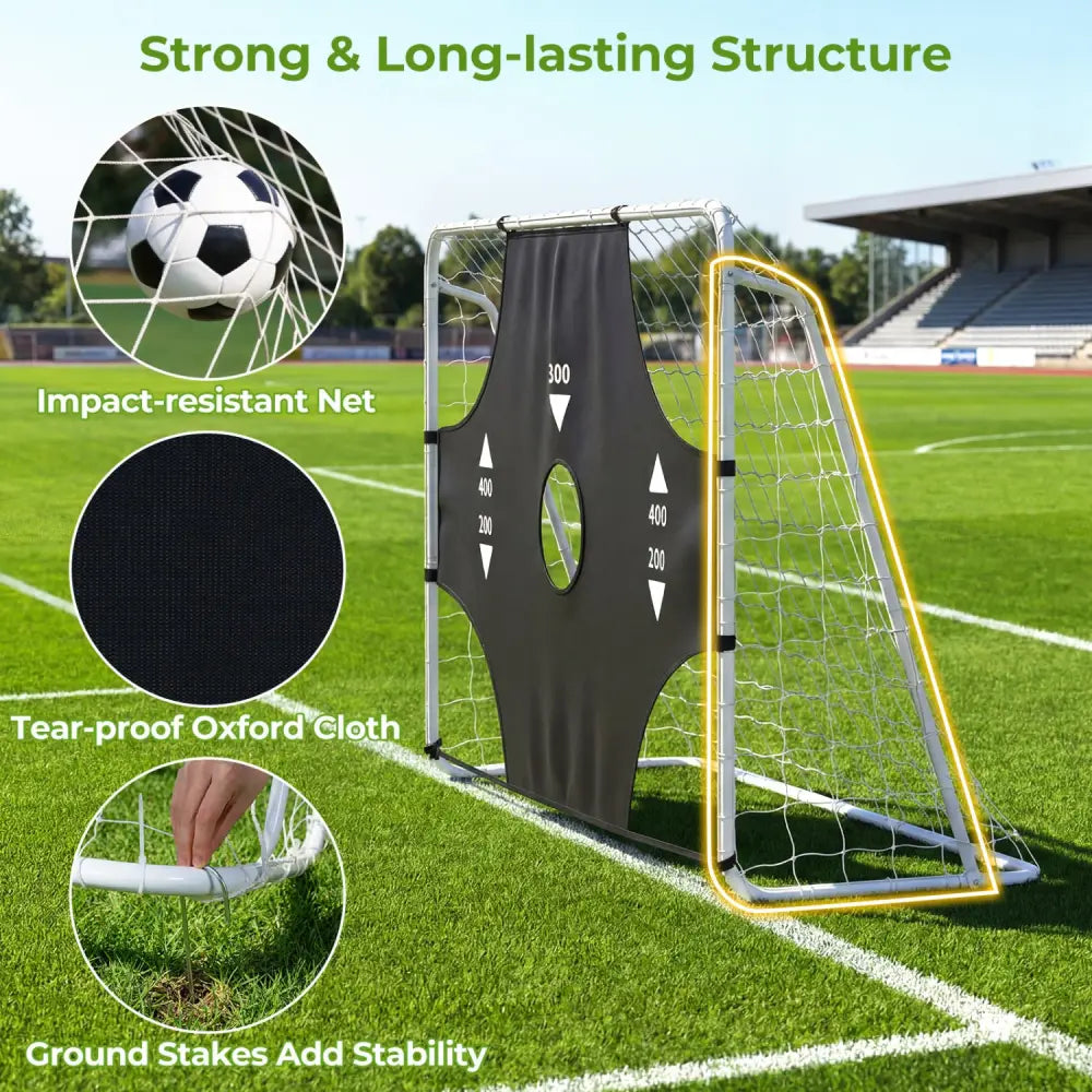 7 ft x 5 ft Soccer Goal Set for Backyard 2-in-1 Football Net with Removable Target Cloth - Sport Equipments
