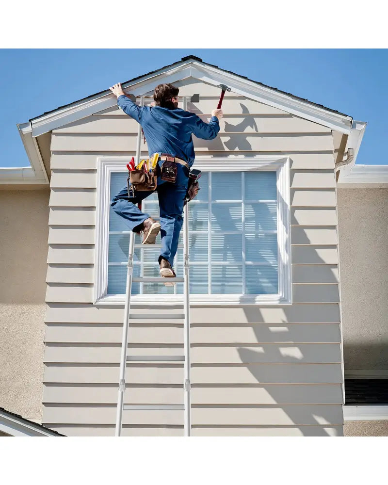 7-in-1 Folding Aluminum Step Ladder with Anti-Skid Pedal - Garages