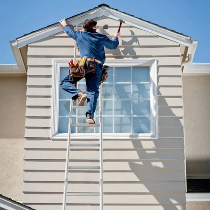 7-in-1 Folding Aluminum Step Ladder with Anti-Skid Pedal - Garages