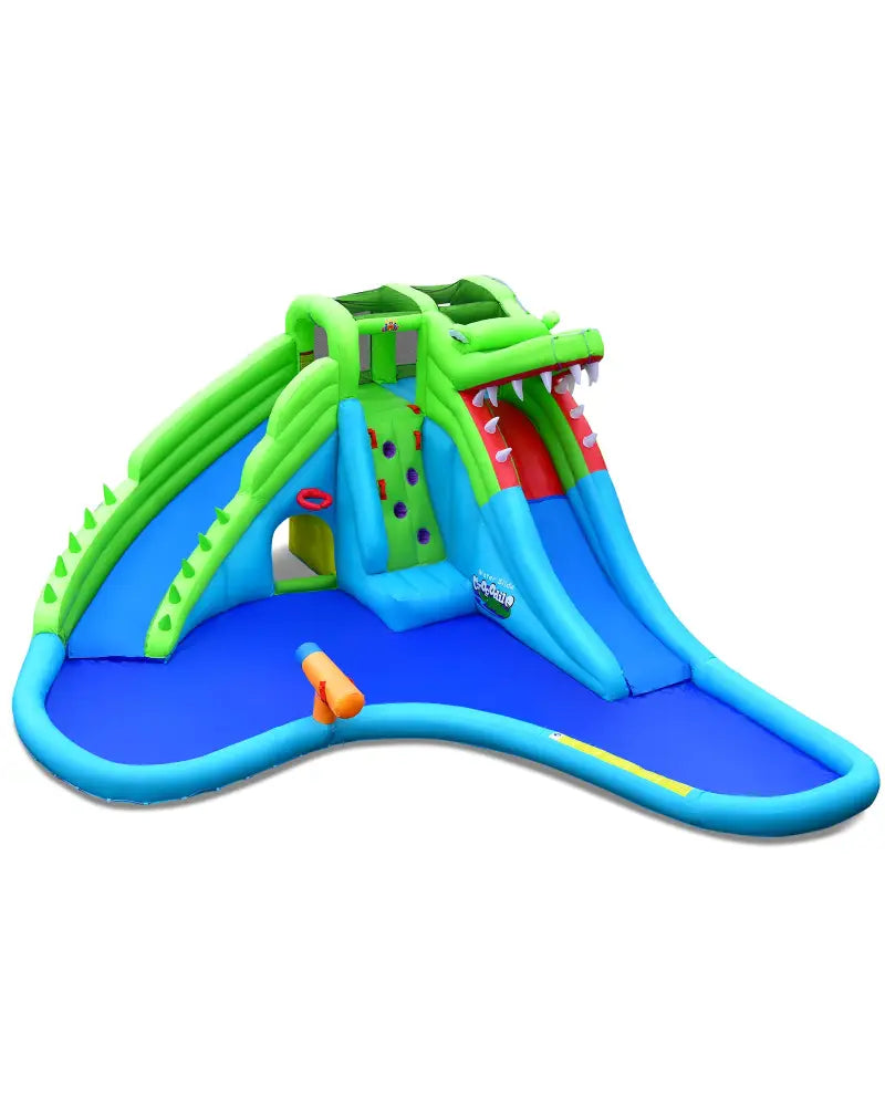 7-in-1 Inflatable Bounce House with Splashing Pool without Blower - Inflatable Water Slides