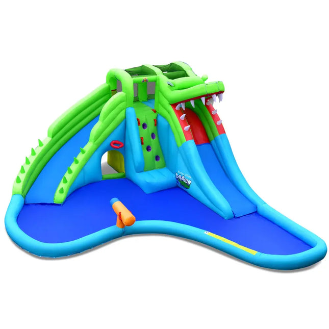 7-in-1 Inflatable Bounce House with Splashing Pool without Blower - Inflatable Water Slides
