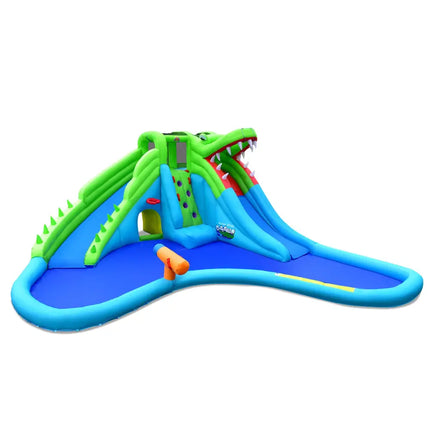7-in-1 Inflatable Bounce House with Splashing Pool without Blower - Inflatable Water Slides