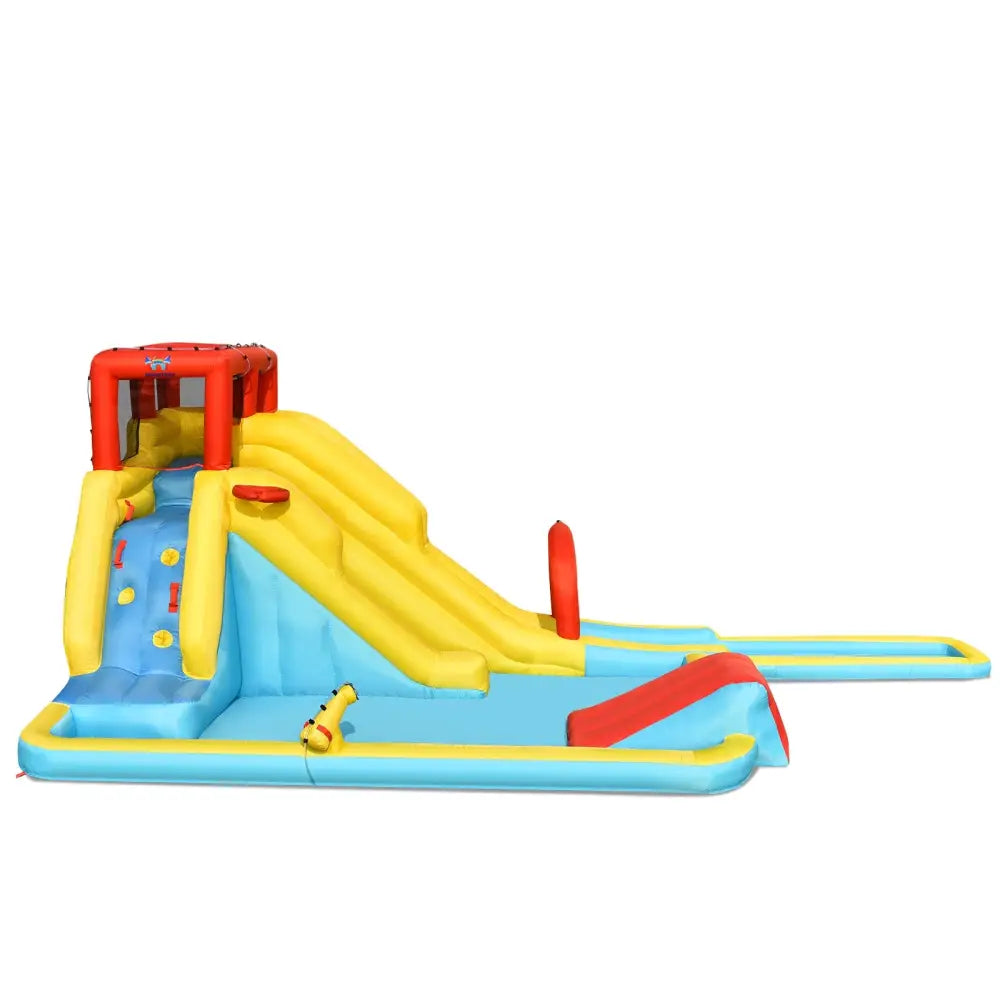 7-in-1 Inflatable Dual Slide Water Park Bounce House Without Blower - Inflatable Water Slides