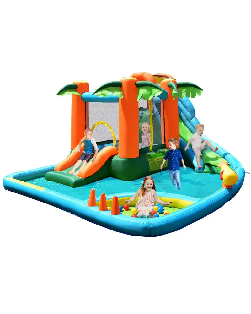 7-in-1 Inflatable Slide Bouncer with Two Slides - Inflatable Water Slides