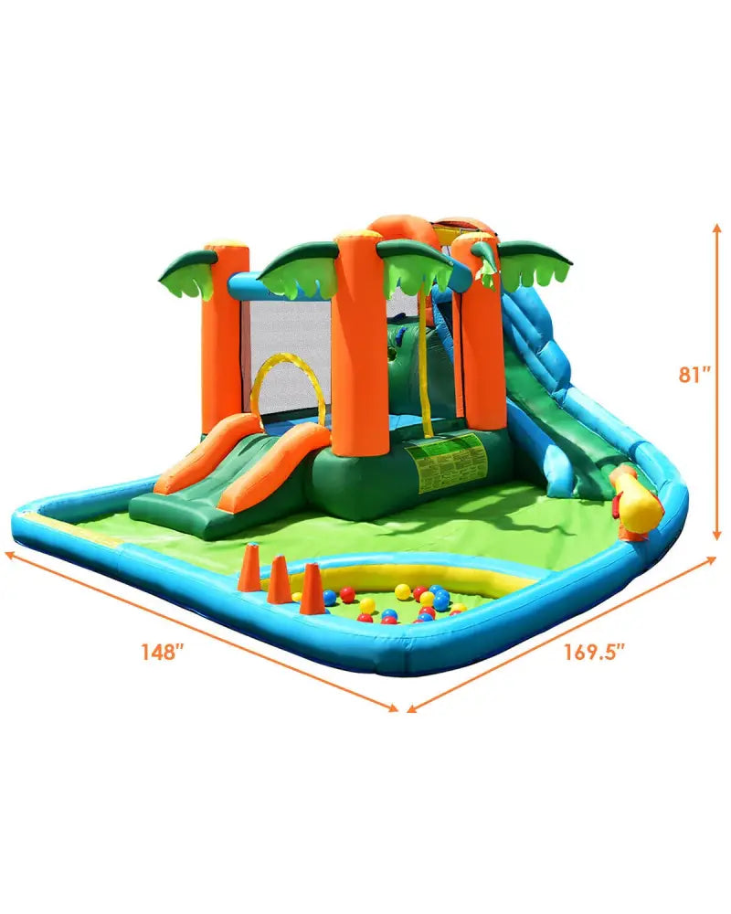 7-in-1 Inflatable Slide Bouncer with Two Slides - Inflatable Water Slides