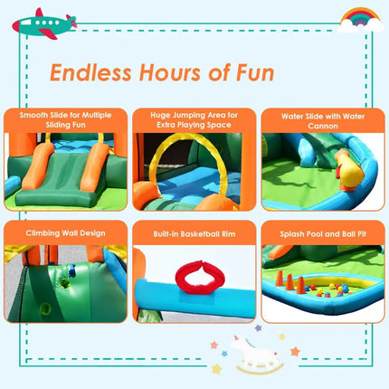 7-in-1 Inflatable Slide Bouncer with Two Slides - Inflatable Water Slides