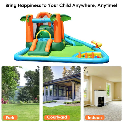 7-in-1 Inflatable Slide Bouncer with Two Slides - Inflatable Water Slides