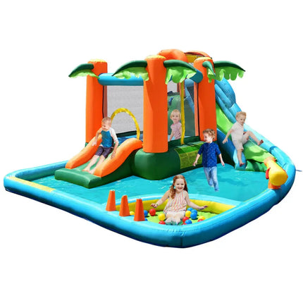 7-in-1 Inflatable Slide Bouncer with Two Slides - Inflatable Water Slides