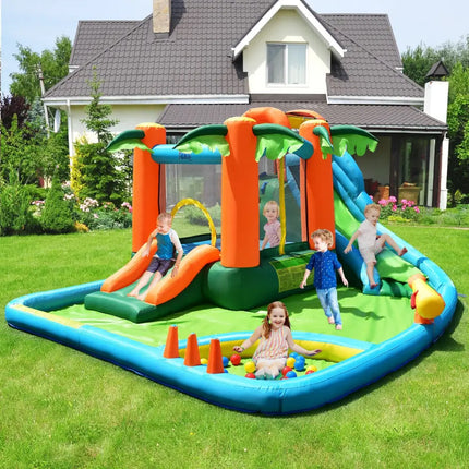 7-in-1 Inflatable Slide Bouncer with Two Slides - Inflatable Water Slides