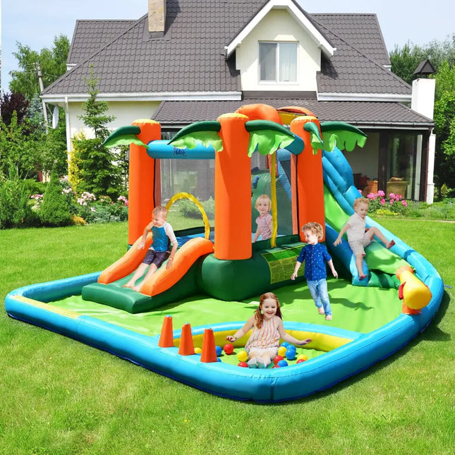 7-in-1 Inflatable Slide Bouncer with Two Slides - Inflatable Water Slides