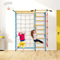 7 In 1 Kids Indoor Gym Playground Swedish Wall Ladder for Solid Wall-Yellow - Yellow - Climbers & Slides