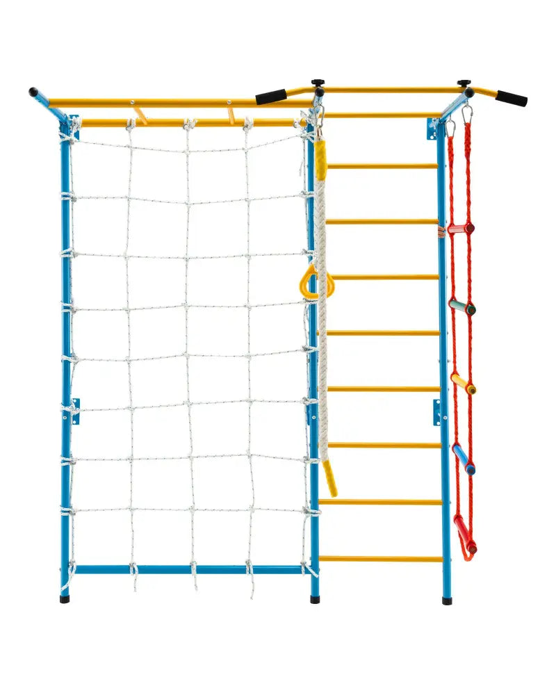 7 In 1 Kids Indoor Gym Playground Swedish Wall Ladder for Solid Wall-Yellow - Yellow - Climbers & Slides