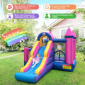7-in-1 Kids Inflatable Bounce House with Long Slide and 735W Blower - Multicolor - Bounce House