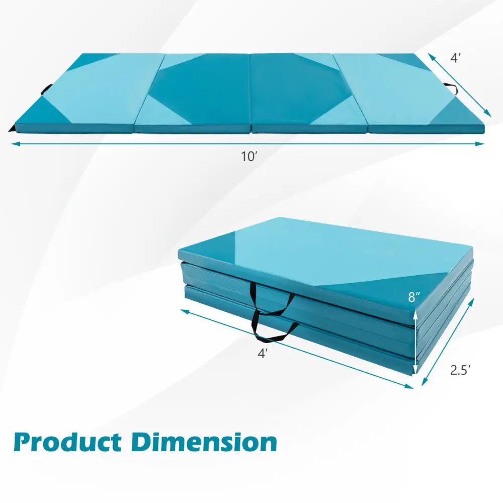 7-in-1 Swedish Ladder with Folding Gymnastics Mat for Solid Wall for Kids - Blue - Climbers & Slides